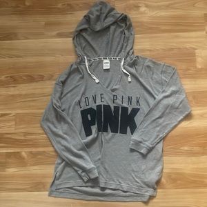 Pink deep V hoodie